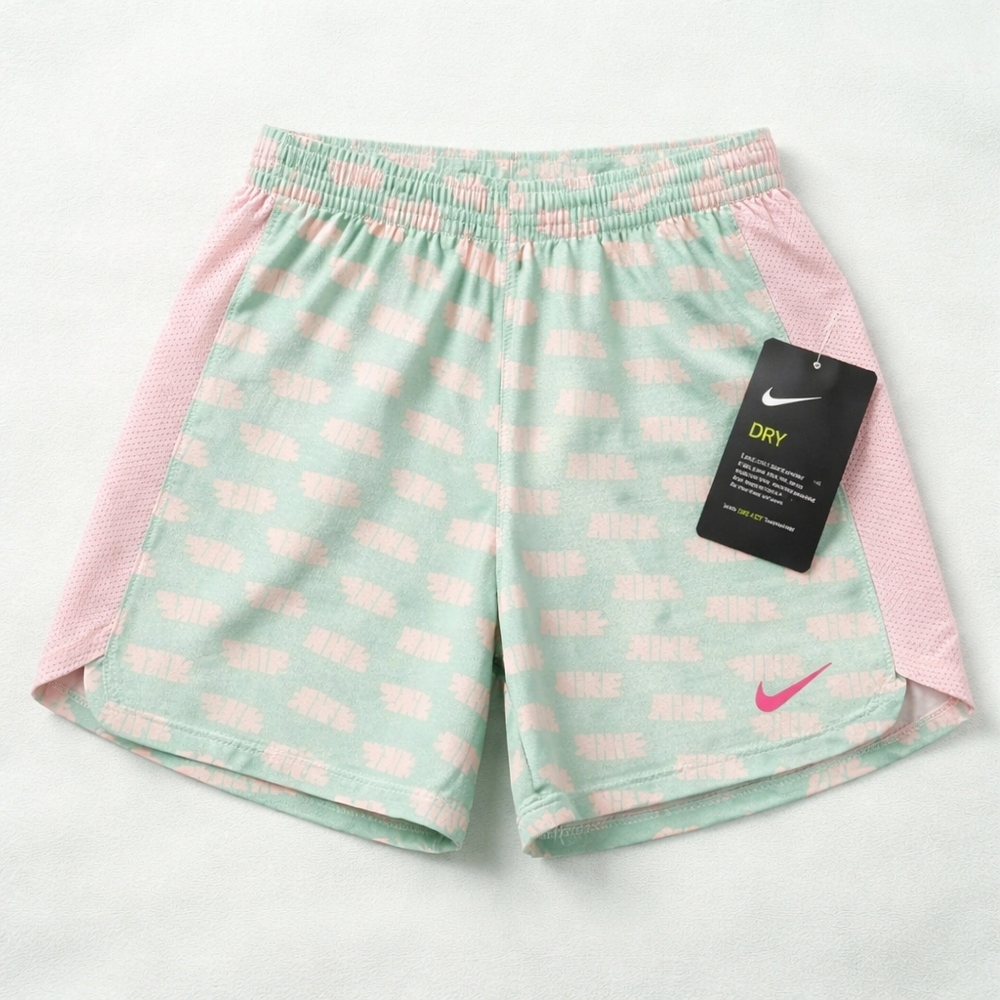 Nwt nike shorts girls 6 pink green lined new